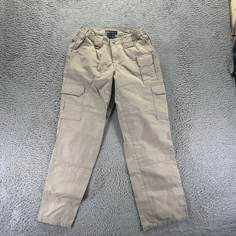 5.11 Tactical Pant Women's 8 Beige Cotton Canvas Cargo Straight Utility Workwear